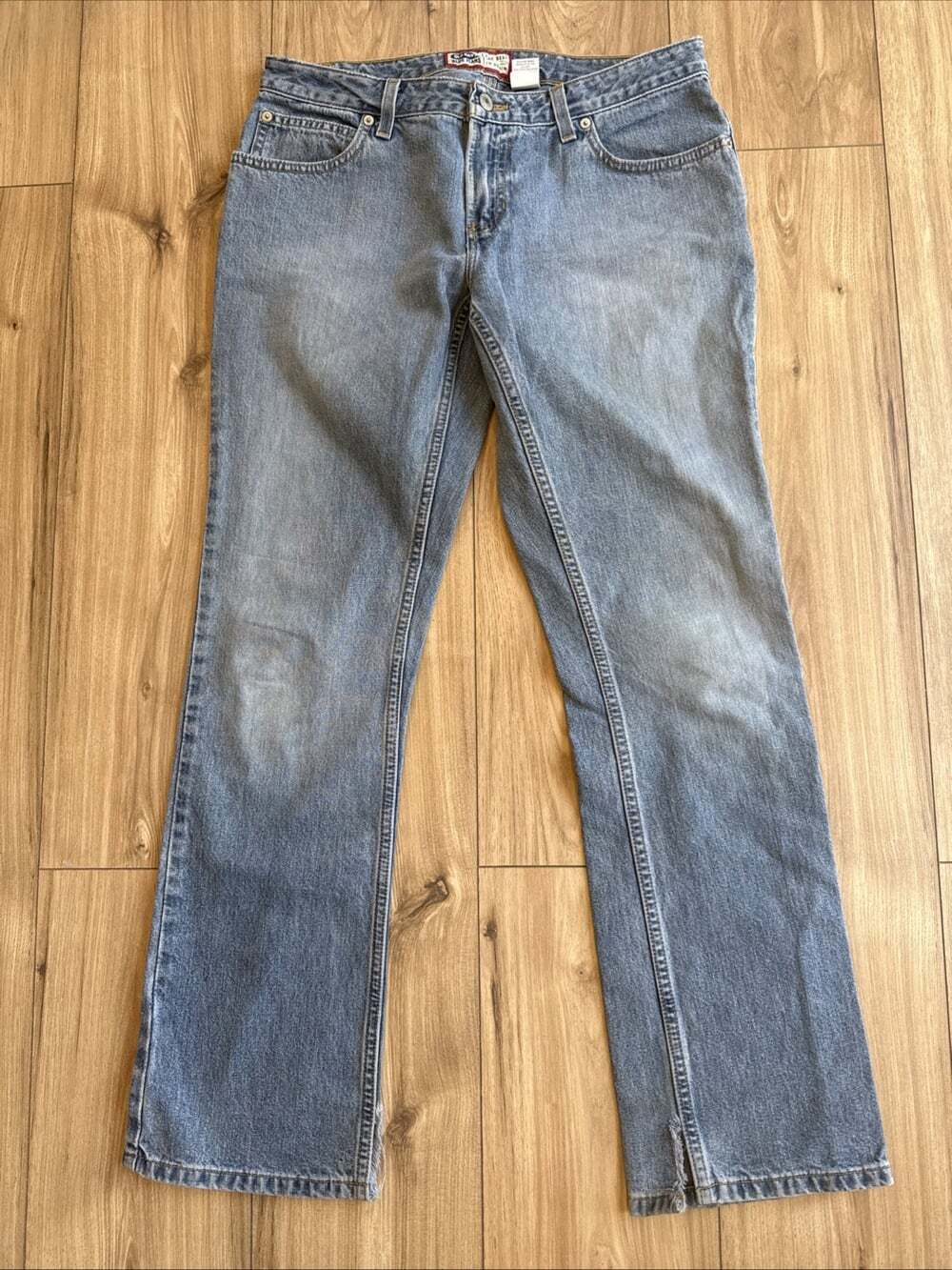 Vintage Old Navy Flare Jeans Women's 10 Regular Ultra Low Waist Blue Y2K